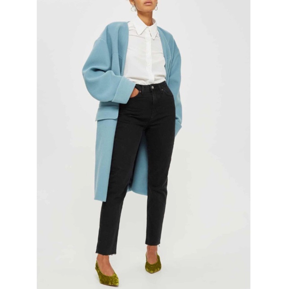 Topshop high waisted straight leg raw hem jeans 28